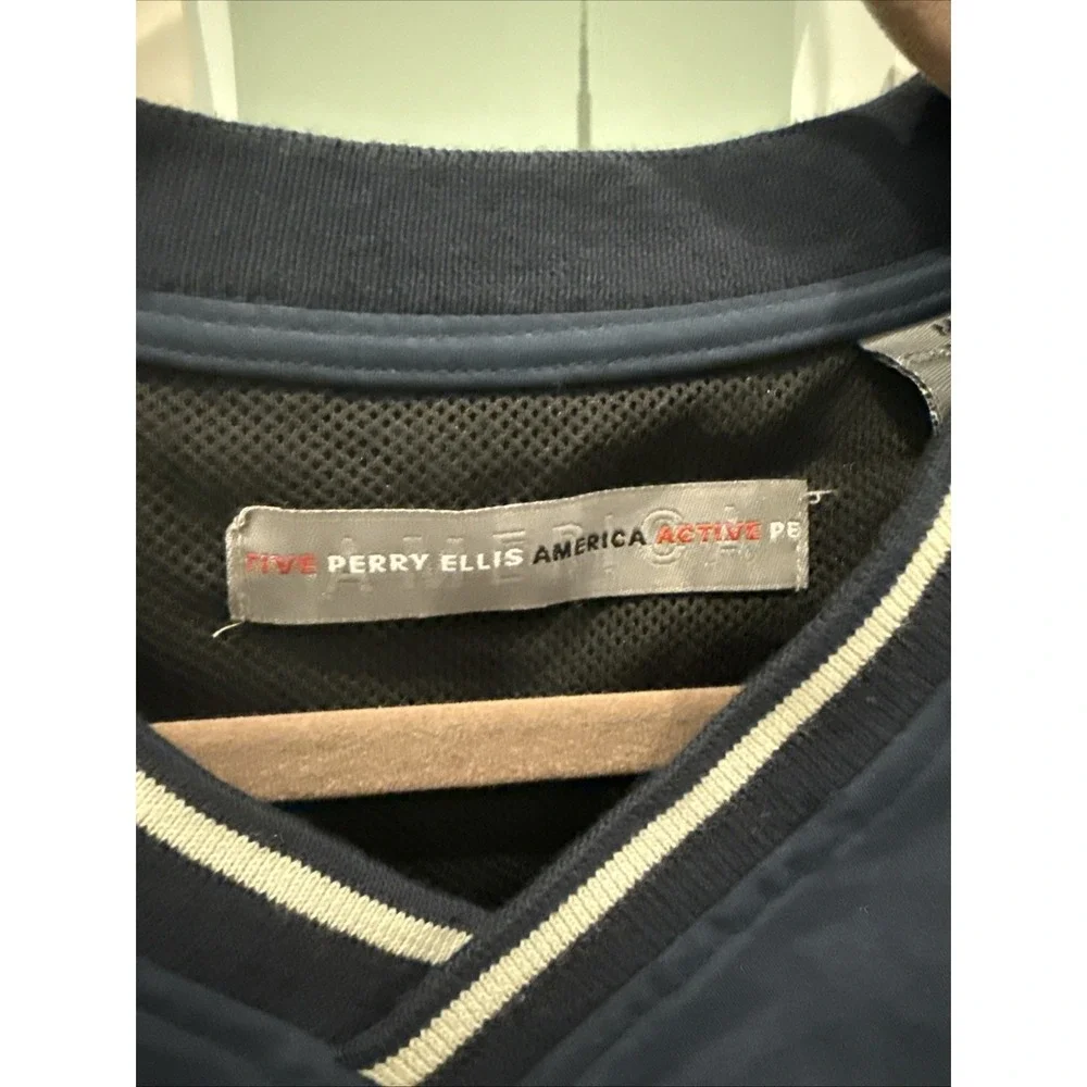PERRY ELLIS‎ AMERICA ACTIVE Mens Medium Navy Pullover V-Neck Cardigan Comfort